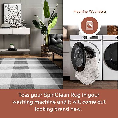 nuLOOM Lucy Machine Washable Farmhouse Buffalo Plaid Area Rug
