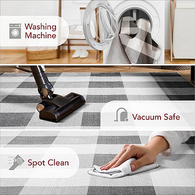 nuLOOM Lucy Machine Washable Farmhouse Buffalo Plaid Area Rug