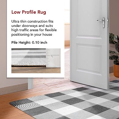 nuLOOM Lucy Machine Washable Farmhouse Buffalo Plaid Area Rug