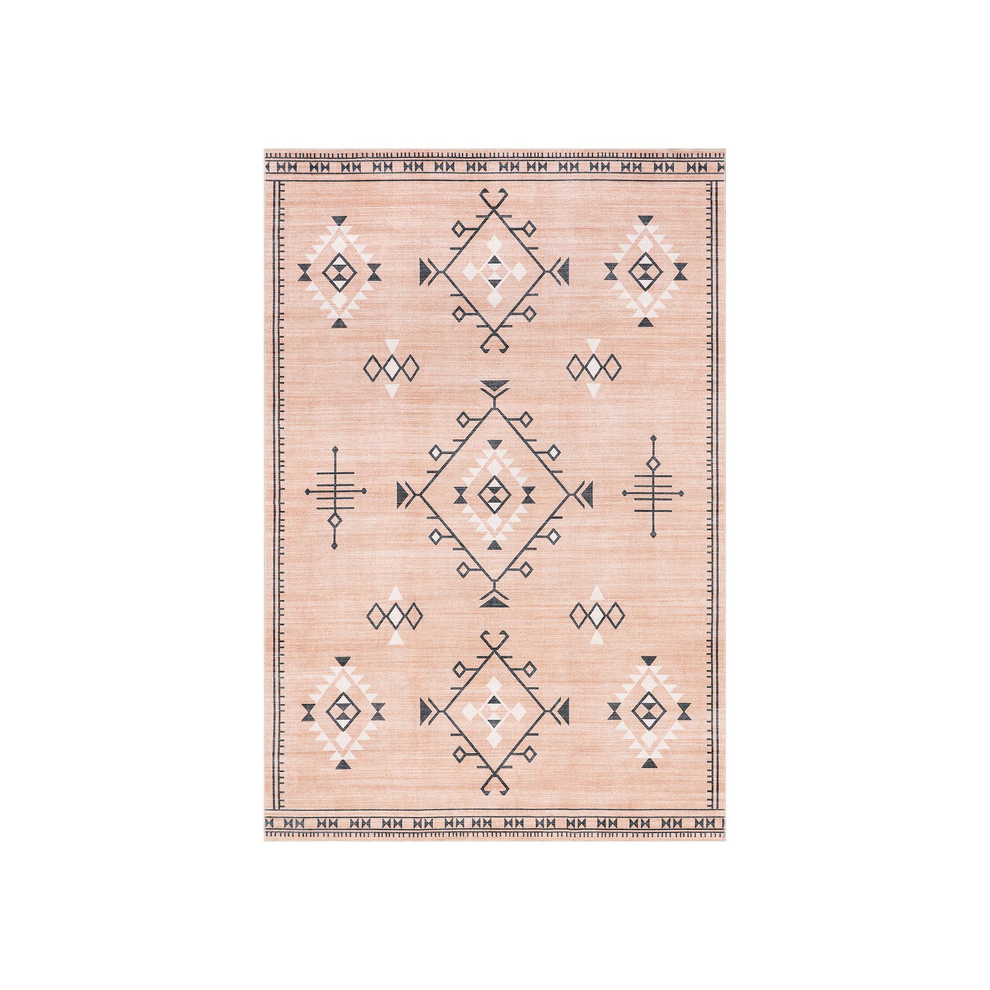nuLOOM Evalyn Machine Washable Southwestern Motif Area Rug, Pink