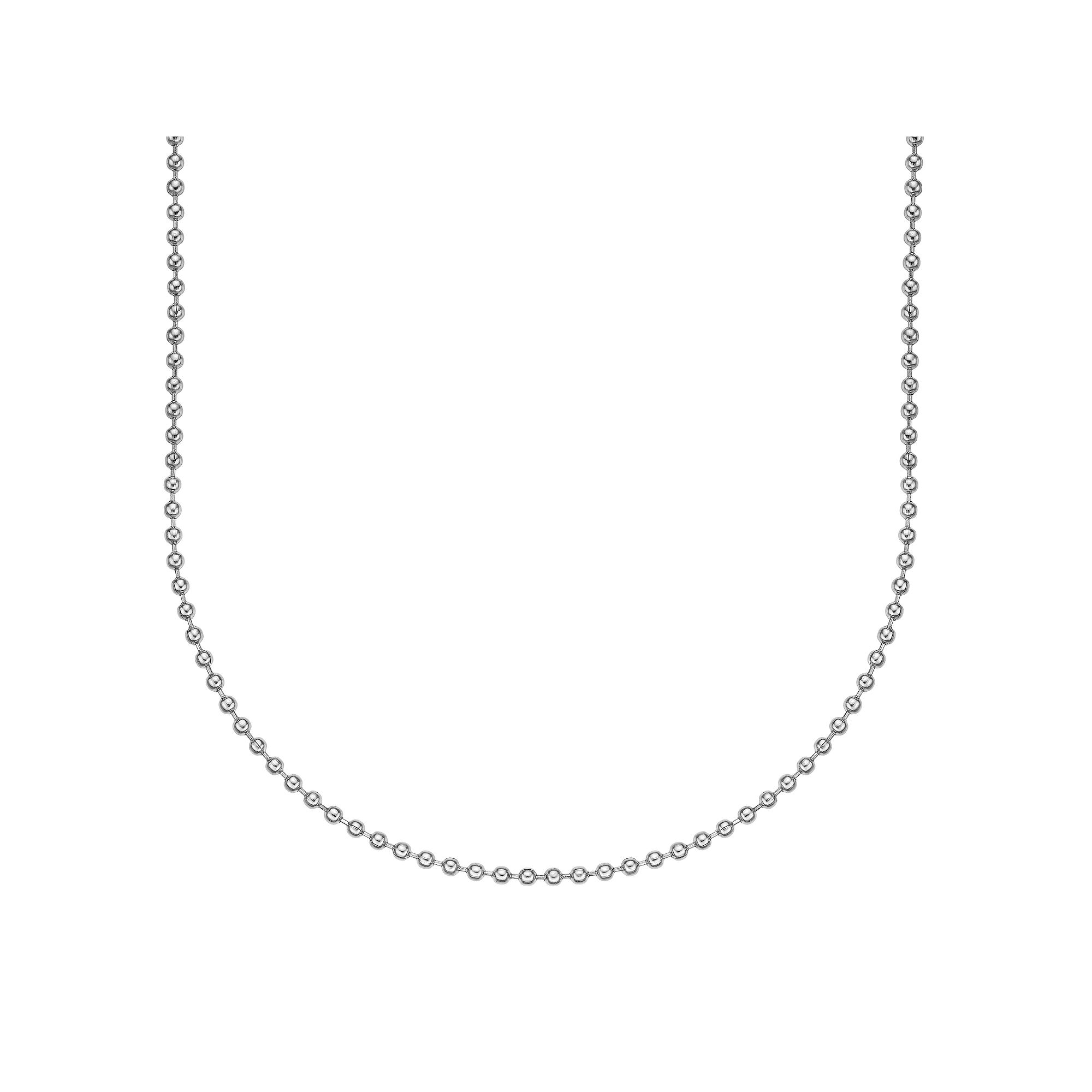 Mens LYNX Stainless Steel Bead Chain Necklace, Size: 22