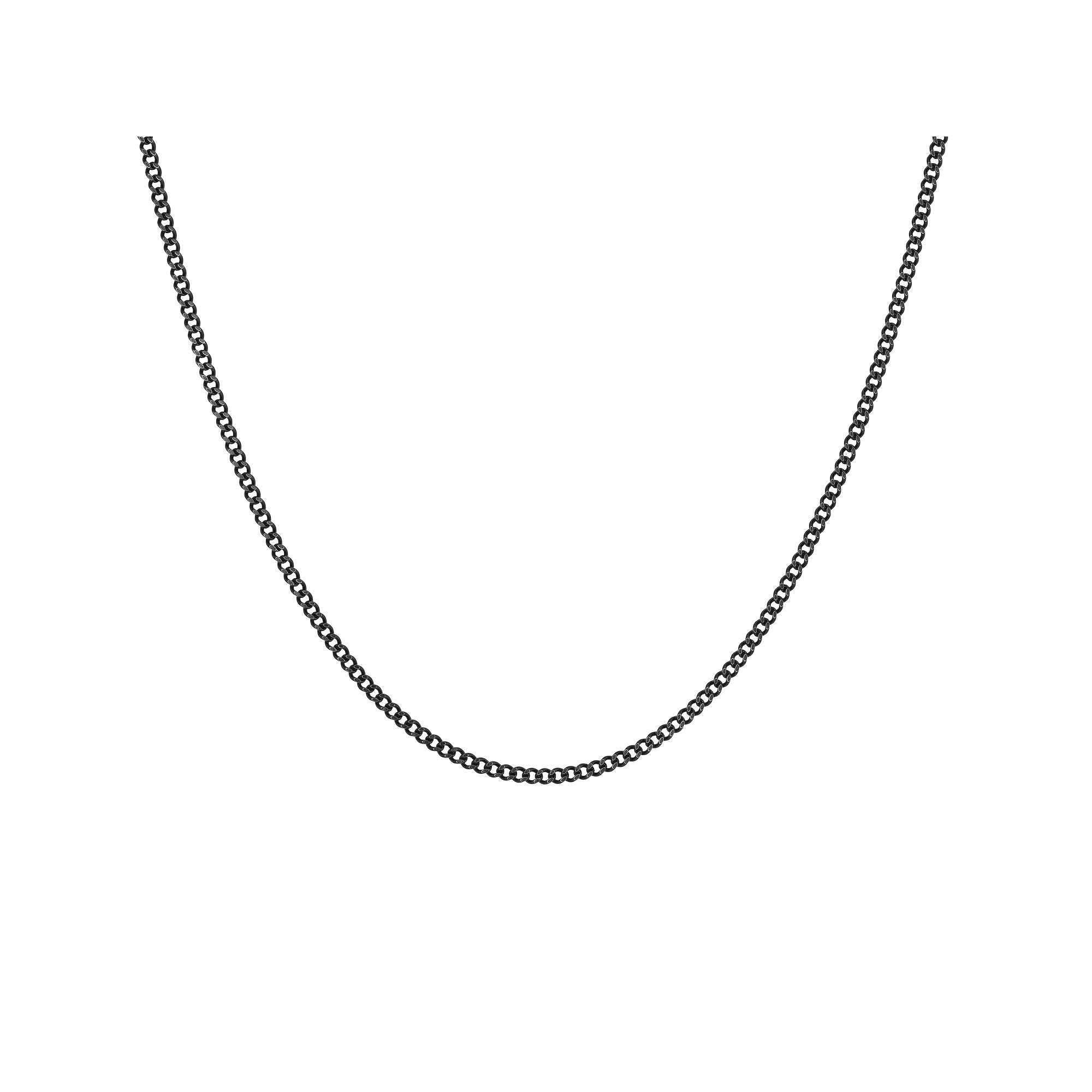 Mens LYNX Stainless Steel Curb Chain Necklace, Size: 20, Black Tone