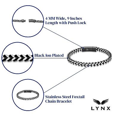 Men's LYNX Stainless Steel Foxtail Chain Bracelet