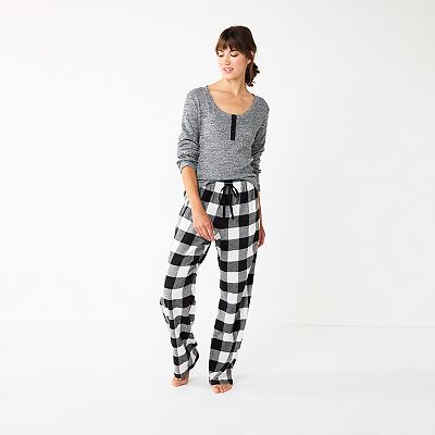 Women s Sonoma Goods For Life Flannel Pajama Pants Pajama Top Sleep Set