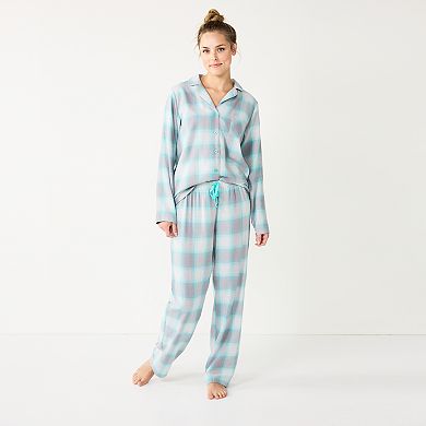 Women's Sonoma Goods For Life® Flannel Pajama Shirt & Pajama Pants Sleep Set