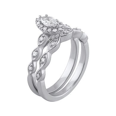 Simply Vera Vera Wang 14k White Gold 1/3 Carat T.W. Diamond Engagement Ring Set