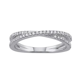 Simply Vera Vera Wang 14k White Gold 1/4 Carat Diamond Crisscross Wedding Ring