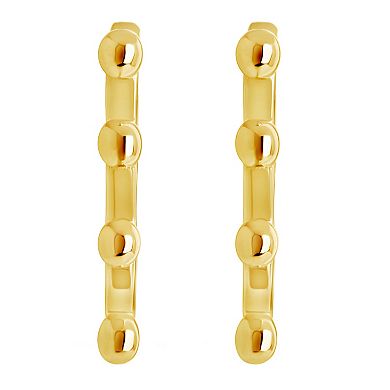 MC Collective Sterling Silver Studded Heart-Shaped Hoop Earrings