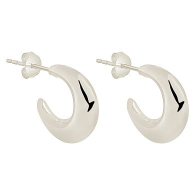 MC Collective Sterling Silver Chunky Tube Stud Hoop Earrings