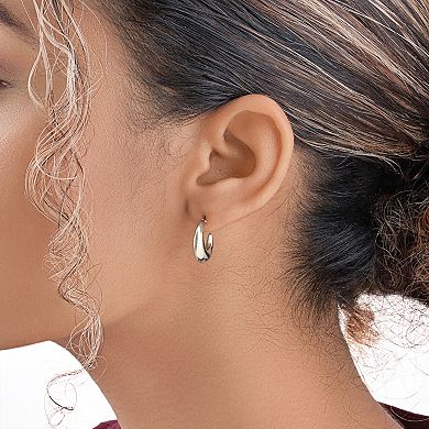 MC Collective Sterling Silver Chunky Tube Stud Hoop Earrings