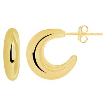 MC Collective Sterling Silver Chunky Tube Stud Hoop Earrings