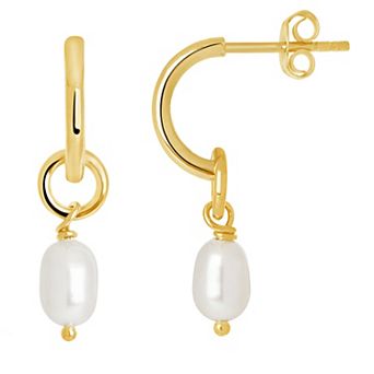MC Collective Sterling Silver Freshwater Cultured Pearl Drop Earrings