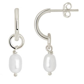 MC Collective Sterling Silver Freshwater Cultured Pearl Drop Earrings