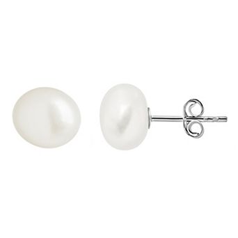 MC Collective Sterling Silver Baroque Freshwater Cultured Pearl Stud Earrings