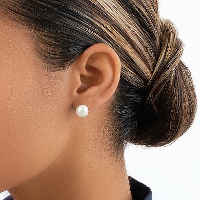 MC Collective Sterling Silver Baroque Freshwater Cultured Pearl Stud Earrings