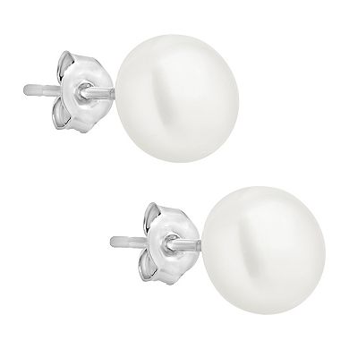 MC Collective Sterling Silver Baroque Freshwater Cultured Pearl Stud Earrings