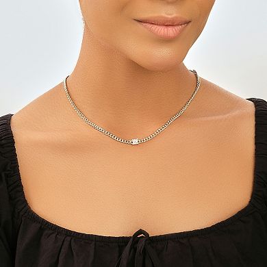 MC Collective Cubic Zirconia Accent Curb Chain Necklace