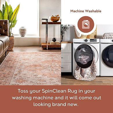 nuLOOM Dawson Machine Washable Distressed Medallion Area Rug