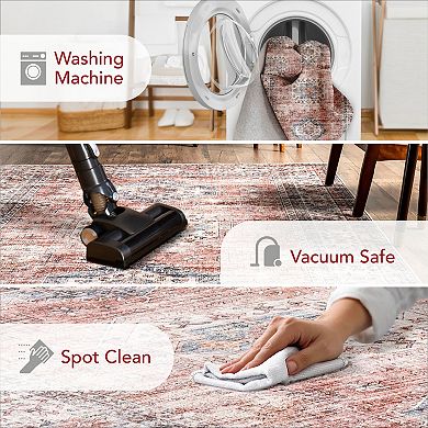 nuLOOM Desna Machine Washable Faded Vintage Area Rug