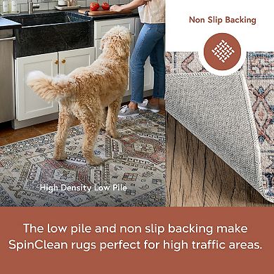 nuLOOM Drina Machine Washable Distressed Area Rug