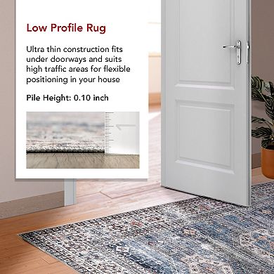 nuLOOM Drina Machine Washable Distressed Area Rug