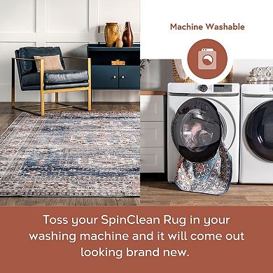 nuLOOM Drina Machine Washable Distressed Area Rug