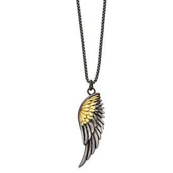 Men's Stainless Steel Wing Pendant Necklace