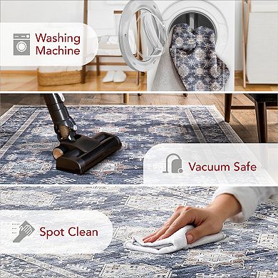 nuLOOM Finley Machine Washable Vintage Distressed Area Rug