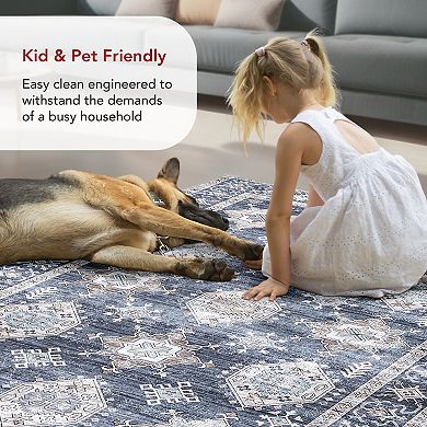 nuLOOM Finley Machine Washable Vintage Distressed Area Rug