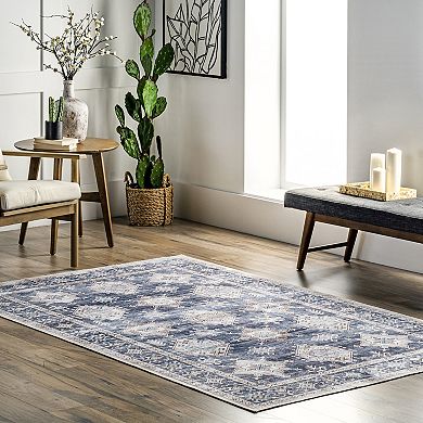 nuLOOM Finley Machine Washable Vintage Distressed Area Rug