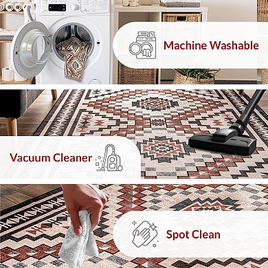 nuLOOM Leighton Machine Washable Southwestern Medallion Area Rug