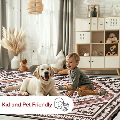 nuLOOM Leighton Machine Washable Southwestern Medallion Area Rug