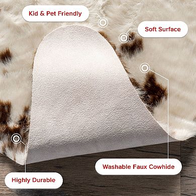 nuLOOM Marcia Machine Washable Faux Cowhide Area Rug