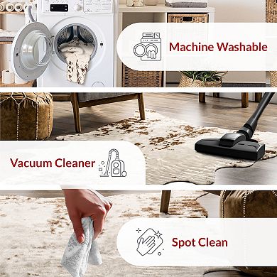 nuLOOM Marcia Machine Washable Faux Cowhide Area Rug