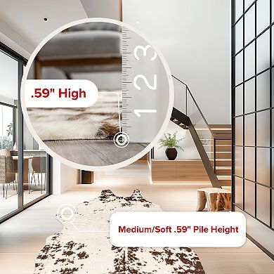 nuLOOM Marcia Machine Washable Faux Cowhide Area Rug