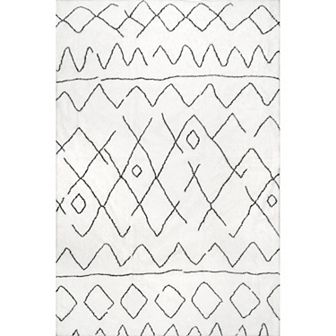 nuLOOM Rae Abstract Stripes Machine Washable Shag Area Rug