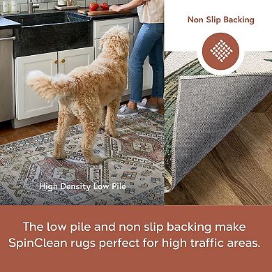 nuLOOM Elen Machine Washable Natural Leaves Area Rug