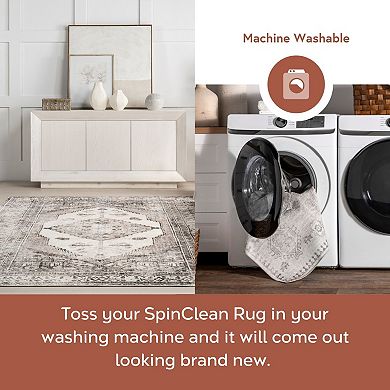 nuLOOM Gladys Machine Washable Vintage Medallion Area Rug