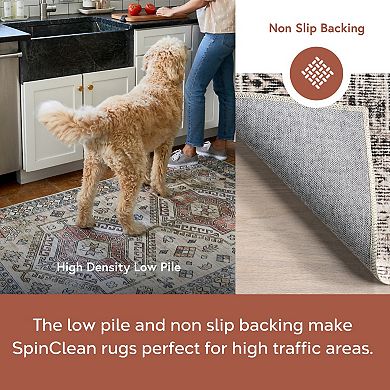 nuLOOM Gladys Machine Washable Vintage Medallion Area Rug