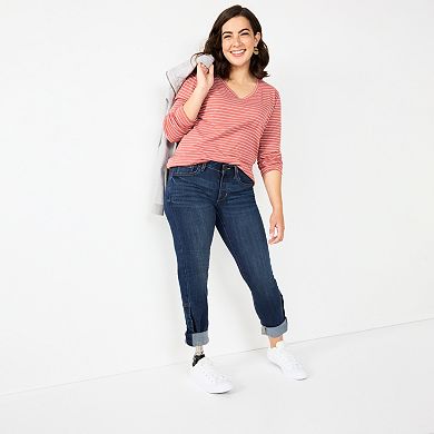 Women's Sonoma Goods For Life Adaptive Easy Dressing Mid-Waisted Straight Leg Jeans
