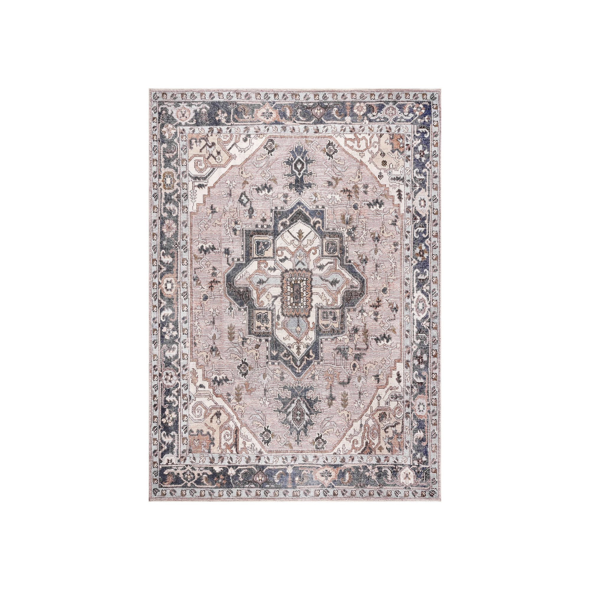 nuLOOM Sasha Machine Washable Medallion Area Rug, Pink