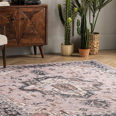 nuLOOM Sasha Machine Washable Medallion Area Rug