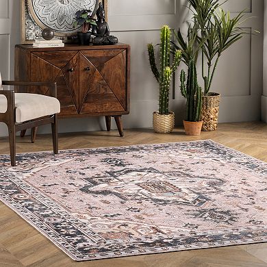 nuLOOM Sasha Machine Washable Medallion Area Rug