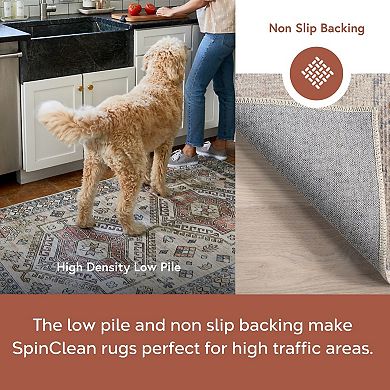 nuLOOM Krystin Machine Washable Distressed Area Rug