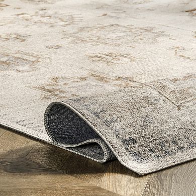 nuLOOM Krystin Machine Washable Distressed Area Rug