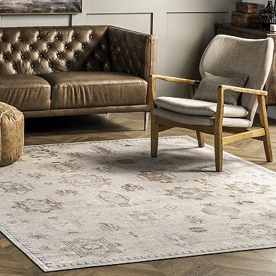 nuLOOM Krystin Machine Washable Distressed Area Rug