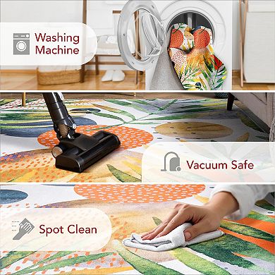 nuLOOM Amelia Machine Washable Tropical Area Rug
