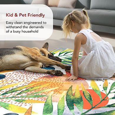 nuLOOM Amelia Machine Washable Tropical Area Rug