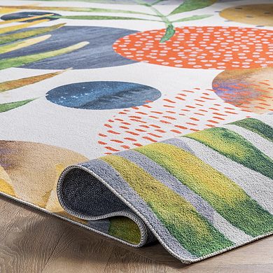 nuLOOM Amelia Machine Washable Tropical Area Rug