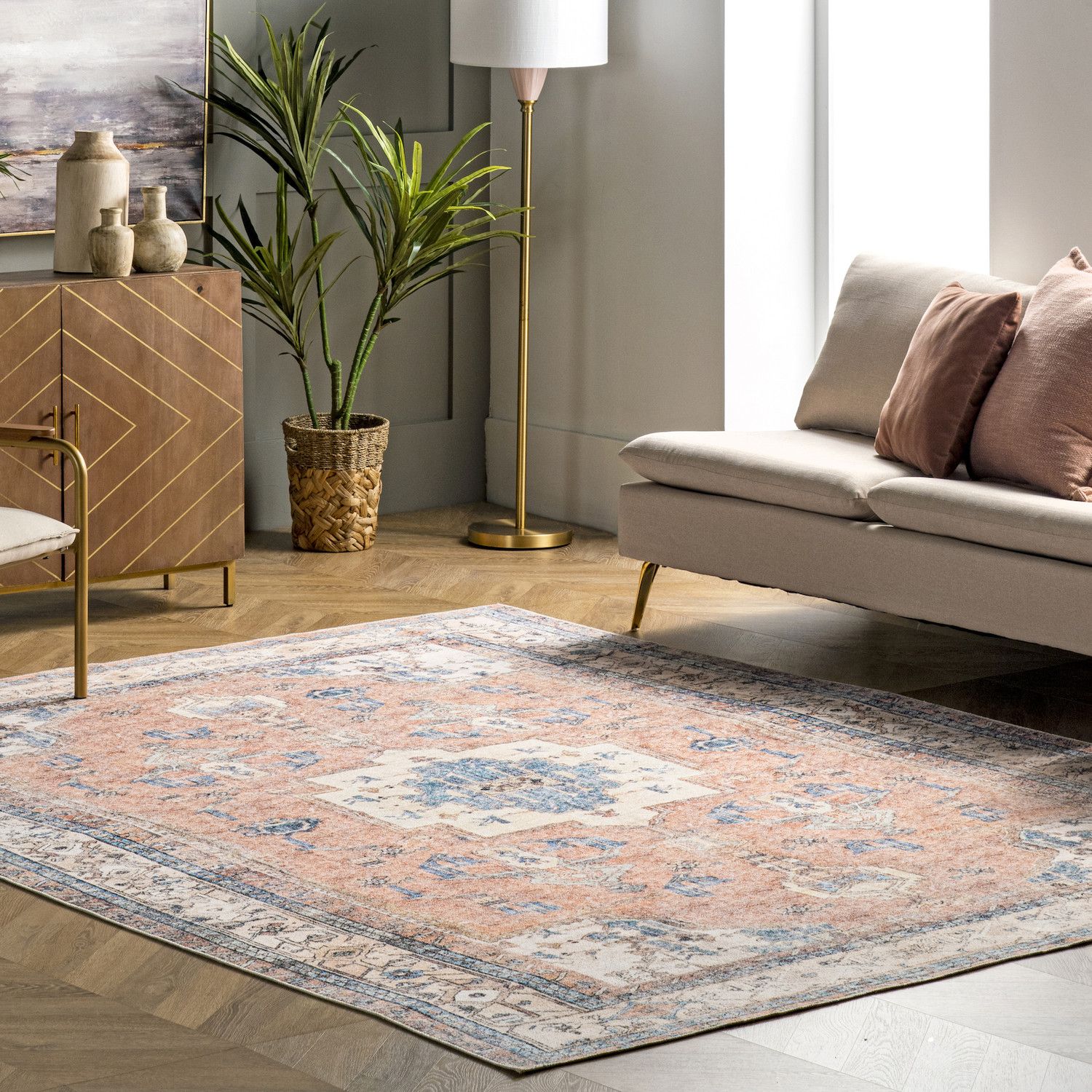 NuLOOM Eleanor Teppich-Läufer, Maschinenwaschbar – 60x20 Cm, Mehrfarbig – Schmutzabweisend & Rutschfest